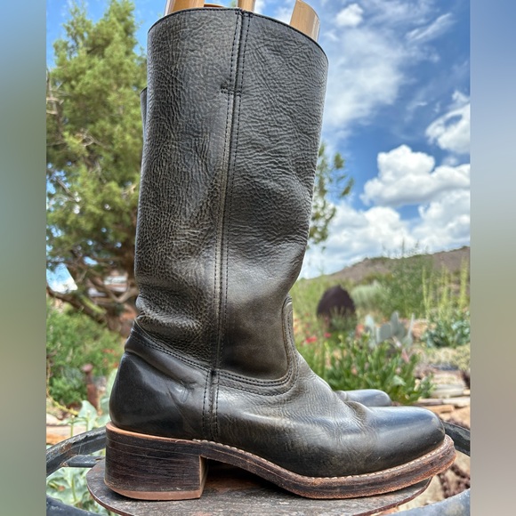 Frye Dark Leather Heeled Boots - Picture 2 of 16